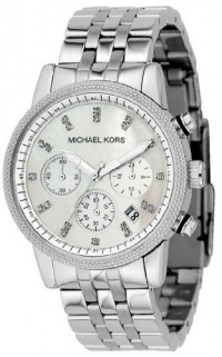 Michael Kors Watches Silver Chronograph with Stones Michael Kors Watches Silver Chronograph with Stones