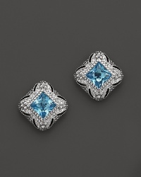 Blue topaz stones shine in an antique-inspired setting from Judith Ripka's Estate collection. Blue topaz stones shine in an antique-inspired setting from Judith Ripka's Estate collection.