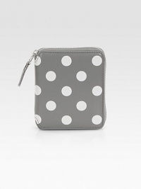 A classic contrast of painted polka dots on luxe leather with a zip around closure. Top zip closure One inside snap pocket One inside bill slot Four credit card slots Leather lining 4W X 5H X 1D Imported A classic contrast of painted polka dots on luxe leather with a zip around closure. Top zip closure One inside snap pocket One inside bill slot Four credit card slots Leather lining 4W X 5H X 1D Imported