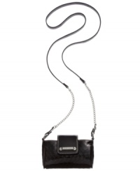Get your shine on with this petite, patent purse from Nine West that's designed with your favorite tech toy in mind. Fits phone, cash, cards and ID without a worry, while the secure front flap closure keeps it all safe and sound. Get your shine on with this petite, patent purse from Nine West that's designed with your favorite tech toy in mind. Fits phone, cash, cards and ID without a worry, while the secure front flap closure keeps it all safe and sound.