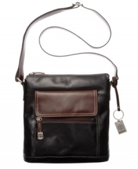 Crafted from two-tone glazed leather, this chic bag brings together heritage chic and the trendy crossbody shape for a look you can take anywhere. Crafted from two-tone glazed leather, this chic bag brings together heritage chic and the trendy crossbody shape for a look you can take anywhere.