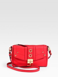 This slim leather design in a smart and sophisticated crossbody style is perfect for your essentials.Detachable shoulder strap, 24 dropTop zip closureOne outside flap pocketOne inside zip pocketSatin lining10W X 6½H X 2½DImported This slim leather design in a smart and sophisticated crossbody style is perfect for your essentials.Detachable shoulder strap, 24 dropTop zip closureOne outside flap pocketOne inside zip pocketSatin lining10W X 6½H X 2½DImported