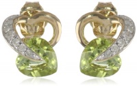 10k Gold Heart and Diamond Earrings 10k Gold Heart and Diamond Earrings