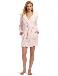 Dearfoams Women's Sherpa Lined Hooded Solid Robe Dearfoams Women's Sherpa Lined Hooded Solid Robe