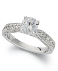 Make your engagement magical This stunning My Diamond Story Engagement ring shines with the addition of a round-cut diamond at center and rows of smaller round-cut diamonds at the shoulders (2 ct. t.w.). Set in 18k white gold. Each My Diamond Story ring comes in a signature box that includes a built-in USB cord to download personalized videos, pictures and music! Make your engagement magical This stunning My Diamond Story Engagement ring shines with the addition of a round-cut diamond at center and rows of smaller round-cut diamonds at the shoulders (2 ct. t.w.). Set in 18k white gold. Each My Diamond Story ring comes in a signature box that includes a built-in USB cord to download personalized videos, pictures and music!