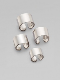 Four simple, smooth, flexible bands can be worn together, separately, on one or two hands, as you choose.Flexible design can be adjusted for each finger Sterling silver Made in Italy Four simple, smooth, flexible bands can be worn together, separately, on one or two hands, as you choose.Flexible design can be adjusted for each finger Sterling silver Made in Italy