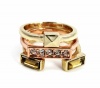BCBGeneration Stackable Gold and Rose Gold Tone 3 Ring Set; Size 7