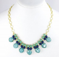 Charter Club Necklace, Gold-tone Teal Blue & Green Nativeland Frontal Necklace Charter Club Necklace, Gold-tone Teal Blue & Green Nativeland Frontal Necklace
