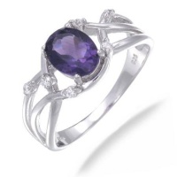 8x6MM 1.20 CT Amethyst Ring In Sterling Silver (Available in Sizes 5 - 9) 8x6MM 1.20 CT Amethyst Ring In Sterling Silver (Available in Sizes 5 - 9)