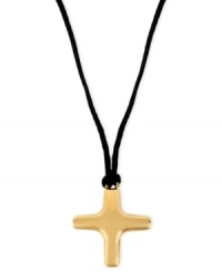 Shine of the cross. This necklace from Robert Lee Morris features a pendant crafted from gold-tone mixed metal, held by a cord, for a stylish effect. Approximate length: 16 inches + 3-inch extender. Approximate drop: 1-1/2 inches. Shine of the cross. This necklace from Robert Lee Morris features a pendant crafted from gold-tone mixed metal, held by a cord, for a stylish effect. Approximate length: 16 inches + 3-inch extender. Approximate drop: 1-1/2 inches.