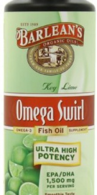 Barlean's Organic Oils Key Lime Ultra High Potency Fish Omega Swirl, 16 Ounce Barlean's Organic Oils Key Lime Ultra High Potency Fish Omega Swirl, 16 Ounce