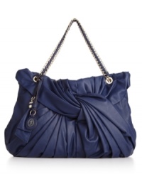 Get the look of luxe with this gorgeous shoulder bag by Ivanka Trump. Polished pleats and a knotted front detail puts a unique spin on this classic silhouette. Get the look of luxe with this gorgeous shoulder bag by Ivanka Trump. Polished pleats and a knotted front detail puts a unique spin on this classic silhouette.