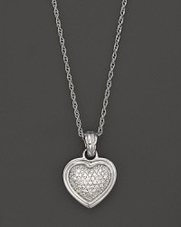 Pavé diamonds sparkle in a sterling silver heart. From the John Hardy Classic Chain Kepang Heart Collection. Pavé diamonds sparkle in a sterling silver heart. From the John Hardy Classic Chain Kepang Heart Collection.