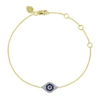 Meira T 14K Yellow Gold Blue Sapphire & Diamond Evil Eye Bracelet Meira T 14K Yellow Gold Blue Sapphire & Diamond Evil Eye Bracelet