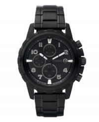 Like your favorite jeans, this black-on-black Dean collection watch by Fossil goes with everything. Like your favorite jeans, this black-on-black Dean collection watch by Fossil goes with everything.