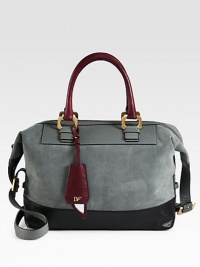 A roomy carryall in luxurious leather and soft suede with a colorblocked design, perfectly sized for all your essentials.Double leather top handles, 6 dropAdjustable leather shoulder strap, 16½-18½ dropTop zip closureOne inside zip pocketTwo inside open pocketsOne inside pen slotFully lining13W X 10½H X 5¾DImported A roomy carryall in luxurious leather and soft suede with a colorblocked design, perfectly sized for all your essentials.Double leather top handles, 6 dropAdjustable leather shoulder strap, 16½-18½ dropTop zip closureOne inside zip pocketTwo inside open pocketsOne inside pen slotFully lining13W X 10½H X 5¾DImported