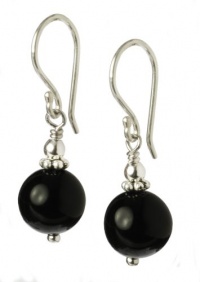 Black Onyx Simple Drop with Sterling Silver Earrings Black Onyx Simple Drop with Sterling Silver Earrings