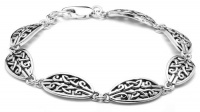 Sterling Silver Celtic Design Oval Link Bracelet, 8 Sterling Silver Celtic Design Oval Link Bracelet, 8