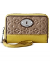 For logo-loving fashionistas, this multi-fucntion design from Fossil is the perfect pick. Crafted from supple, signature-embossed leather with vintage-inspired detailing, it flaunts multiple pockets for effortless go-everywhere accessorizing. For logo-loving fashionistas, this multi-fucntion design from Fossil is the perfect pick. Crafted from supple, signature-embossed leather with vintage-inspired detailing, it flaunts multiple pockets for effortless go-everywhere accessorizing.