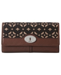Signature jacquard with vintage-inspired hardware gives this portable design from Fossil a classic yet contemporary look. Slip it in your handbag or wear it on its own, for a stylish way to stay organized. Signature jacquard with vintage-inspired hardware gives this portable design from Fossil a classic yet contemporary look. Slip it in your handbag or wear it on its own, for a stylish way to stay organized.