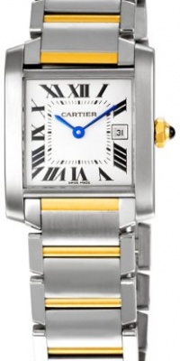 Cartier Midsize W51012Q4 Tank Francaise Stainless Steel and 18K Gold Watch