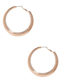 GUESS Rose Gold-Tone Hoop Earrings with Rhines, ROSE GOLD GUESS Rose Gold-Tone Hoop Earrings with Rhines, ROSE GOLD