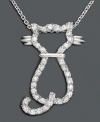 B. Brilliant Sterling Silver Pendant, Cubic Zirconia Cat (3/8 ct. t.w.)