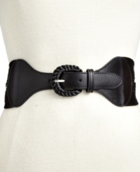 This Style&co. stretch belt lends intricate appeal with criss-cross detail and a braided buckle. This Style&co. stretch belt lends intricate appeal with criss-cross detail and a braided buckle.
