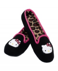 Hello Kitty slips into the smoking flat trend with these cozy, leopard print-lined slippers. They're absolutely purr-fect. Hello Kitty slips into the smoking flat trend with these cozy, leopard print-lined slippers. They're absolutely purr-fect.