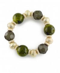 CHARTER CLUB Green/Gold-Plated Beaded Bracelet CHARTER CLUB Green/Gold-Plated Beaded Bracelet