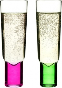 Sagaform Hand-Blown Champagne Glasses, Pink/Green, Set of 2 Sagaform Hand-Blown Champagne Glasses, Pink/Green, Set of 2