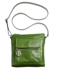 An eye-catching glazed crossbody will take you anywhere in style. This versatile crossbody design from Giani Bernini features handy exterior pockets, shiny silvertone hardware and a signature charm. An eye-catching glazed crossbody will take you anywhere in style. This versatile crossbody design from Giani Bernini features handy exterior pockets, shiny silvertone hardware and a signature charm.