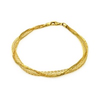 Gold Plated Net Wrap With Snake Chain Sterling Silver Italian Bracelet Length 7.5 Width 4mm Lock Lobster Clasp Gold Plated Net Wrap With Snake Chain Sterling Silver Italian Bracelet Length 7.5 Width 4mm Lock Lobster Clasp