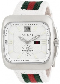 Gucci Men's YA131303 Gucci Coupé White Leather Strap Watch Gucci Men's YA131303 Gucci Coupé White Leather Strap Watch