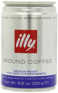 illy, Ground Coffee Drip Grind (Medium Roast, Blue Band), 8.8-Ounce Tins (Pack of 2) illy, Ground Coffee Drip Grind (Medium Roast, Blue Band), 8.8-Ounce Tins (Pack of 2)