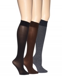 Perfect under dress pants, leggings or jeans, these versatile opaque knee high tights by HUE give you a layer of color and comfort. Perfect under dress pants, leggings or jeans, these versatile opaque knee high tights by HUE give you a layer of color and comfort.
