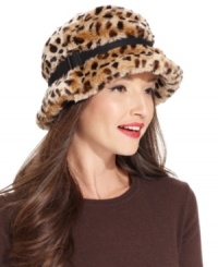 Call of the wild. Add something exotic to your everyday style with this this fun faux fur hat, featuring posh leopard-print and buckle accent. From nine West. Call of the wild. Add something exotic to your everyday style with this this fun faux fur hat, featuring posh leopard-print and buckle accent. From nine West.