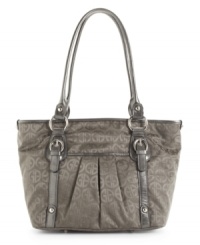 A chic logo pattern and solid trim make this tote by Giani Bernini a great everyday choice. A chic logo pattern and solid trim make this tote by Giani Bernini a great everyday choice.