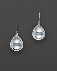 From the Silver collection, single teardrop earrings with faceted clear quartz crystals. Designed by Ippolita. From the Silver collection, single teardrop earrings with faceted clear quartz crystals. Designed by Ippolita.