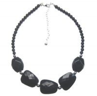 Jet Black Beaded Necklace 16.5 inches Jet Black Beaded Necklace 16.5 inches