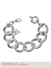 GUESS Silver-Tone Curb Chain Bracelet, SILVER GUESS Silver-Tone Curb Chain Bracelet, SILVER