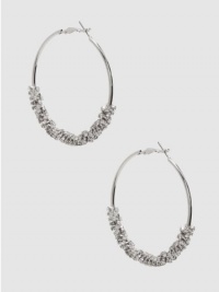 GUESS Crystal Hoop Earrings, SILVER GUESS Crystal Hoop Earrings, SILVER
