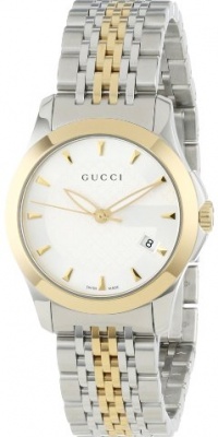 Gucci Women's YA126511 Gucci timeless Steel and Yellow PVD Silver Dial Watch Gucci Women's YA126511 Gucci timeless Steel and Yellow PVD Silver Dial Watch