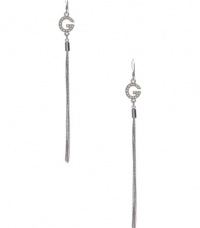 G by GUESS G Long and Lean Linear Earrings, SILVER G by GUESS G Long and Lean Linear Earrings, SILVER