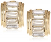 Anne Klein Hylan Gold-Tone Crystal Mini Baguette Clip-On Earrings Anne Klein Hylan Gold-Tone Crystal Mini Baguette Clip-On Earrings