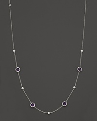Amethyst and faceted diamonds add gorgeous sparkle to a slim sterling silver necklace. From the Silver Rain collection by Ippolita. Amethyst and faceted diamonds add gorgeous sparkle to a slim sterling silver necklace. From the Silver Rain collection by Ippolita.