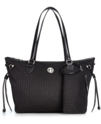 For the love of logo. Showcase signature style with this take-anywhere tote from Giani Bernini, featuring monogram jacquard with gleaming hardware. Ultra-spacious and pocket-lined, it's destined to be your new fab favorite. For the love of logo. Showcase signature style with this take-anywhere tote from Giani Bernini, featuring monogram jacquard with gleaming hardware. Ultra-spacious and pocket-lined, it's destined to be your new fab favorite.