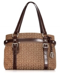 Add some signature style to your everyday accessorizing with this jacquard logo design from Giani Bernini. Buckle and stud accents dress the outside, while the roomy interior features plenty of pockets and compartments to safely stow all the essentials. Add some signature style to your everyday accessorizing with this jacquard logo design from Giani Bernini. Buckle and stud accents dress the outside, while the roomy interior features plenty of pockets and compartments to safely stow all the essentials.