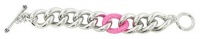 Juicy Couture Large Link Bracelet Silver Pink Juicy Couture Large Link Bracelet Silver Pink