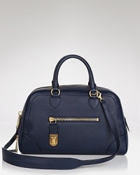Soft leather forms the structured silhouette of this Marc Jacobs satchel, which is detailed with simple glinting hardware. A top zip closure opens to a lined interior with multiple pockets. Soft leather forms the structured silhouette of this Marc Jacobs satchel, which is detailed with simple glinting hardware. A top zip closure opens to a lined interior with multiple pockets.